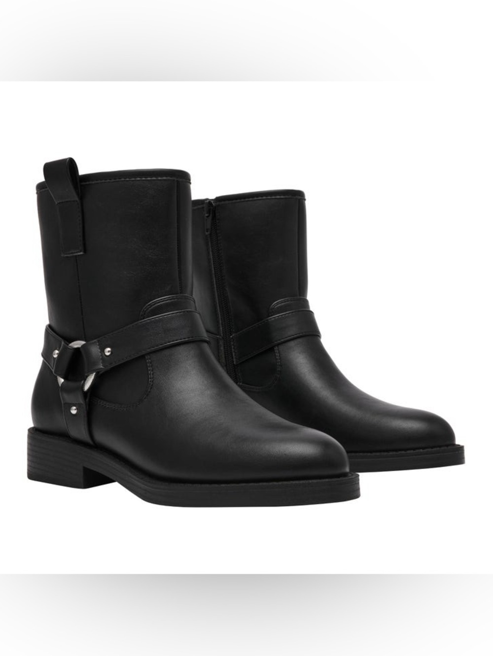 Dolce Vita Black Leather Harness Moto Boots